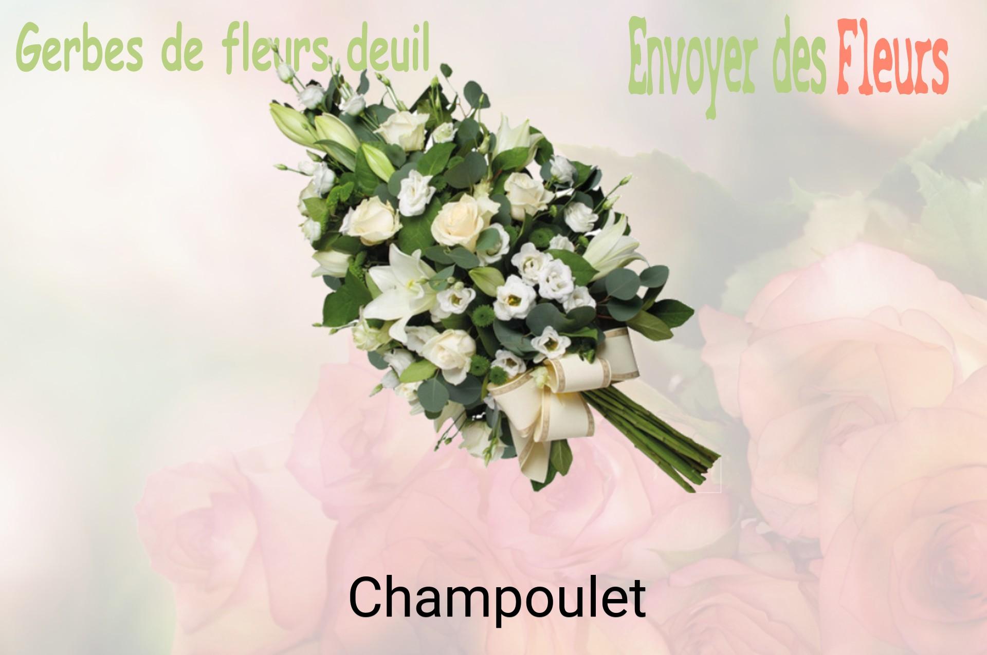 Gerbe de fleurs de deuil livrée à Champoulet